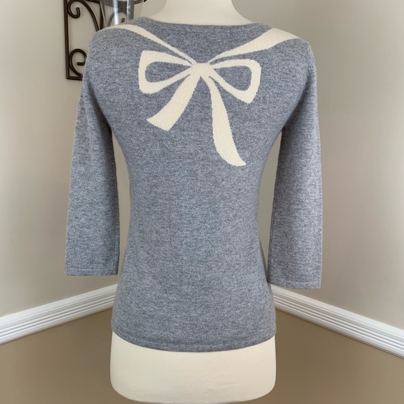 Saks 5th Avenue Pearls and Bow Cashmere Sweater - Picture 5 of 6